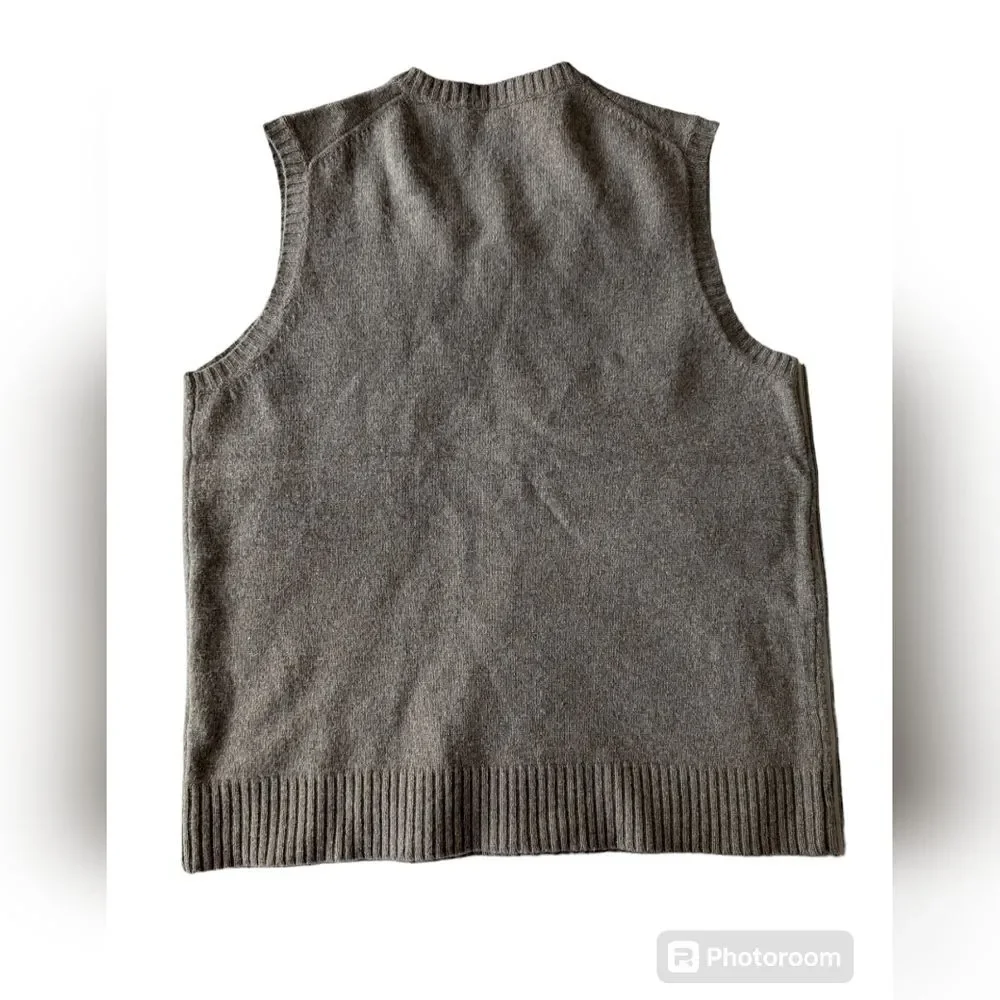 J. Crew 100% lambs wool sweater vest brown sz L